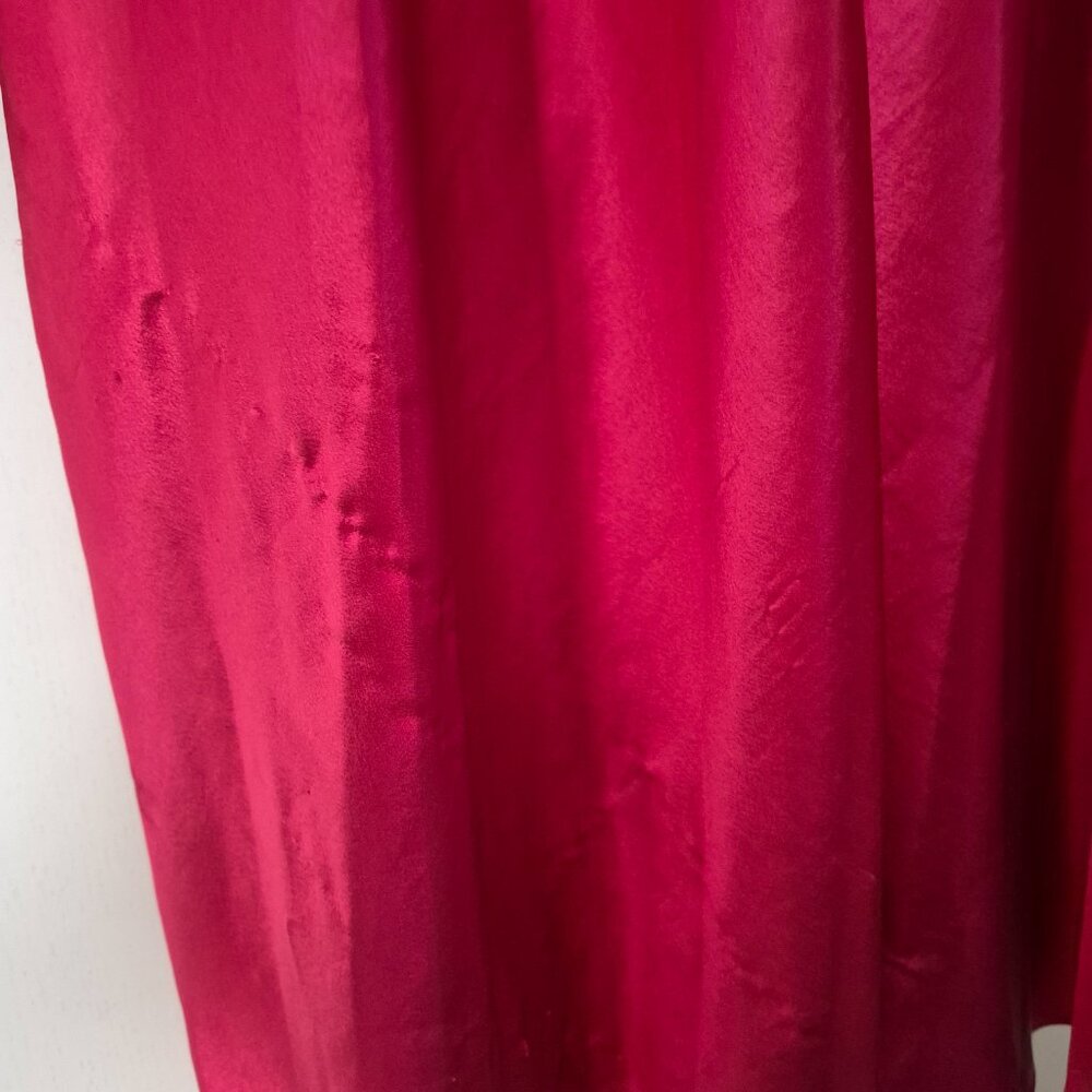 Private Luxuries Deep Rose Pink Satin Slip Dress Size XL Flawed-thread pulls - Picture 6 of 8
